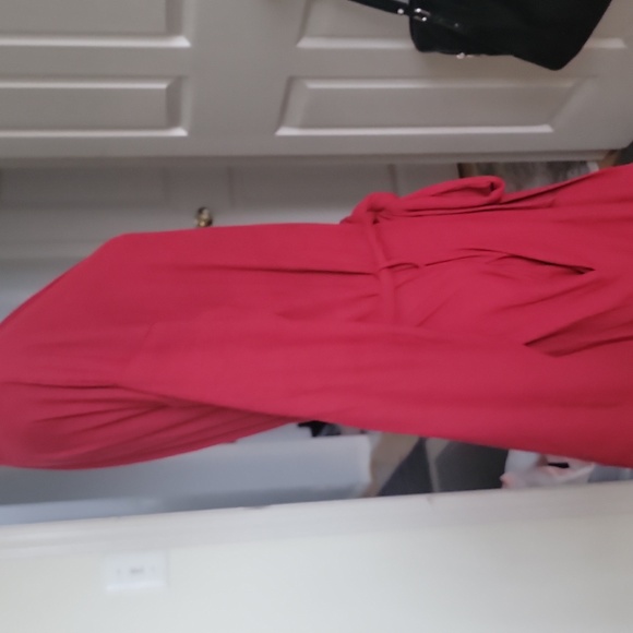 Skims Burgundy Ribbed Robe With Belt And Pockets - Picture 5 of 9